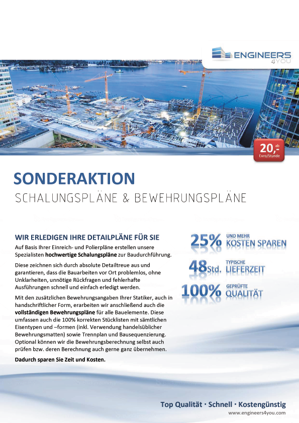 Factsheet Schalungs- und Bewehrungspläne